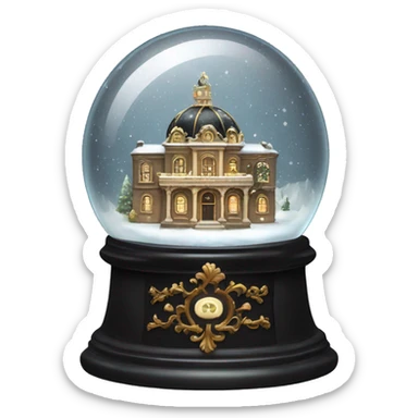 vintage black rococo snow globe sticker