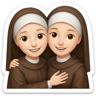 Hugging carmelitan sister love sticker