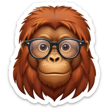 Orangutan with glasses sticker