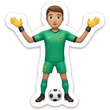 soccer goalkeeper with football boots arms out sticker