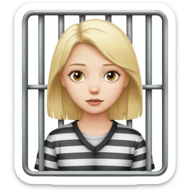 Blonde girl in jail sticker