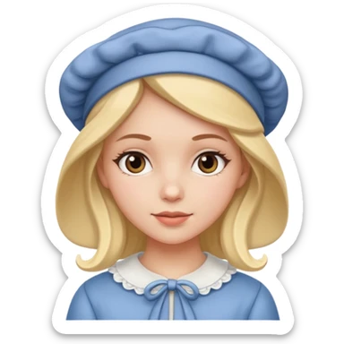 Wihte girl with bonnet on sticker