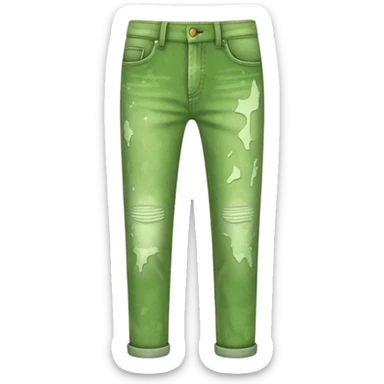 paint splashed green pants sticker
