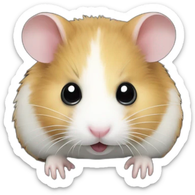 hamster with black computer sticker