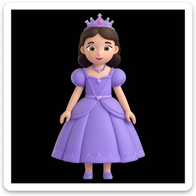 girls in a princess dress sticker