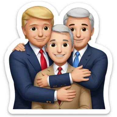Charlie kirk, donald trump and jeffrey epstein hugging happily sticker