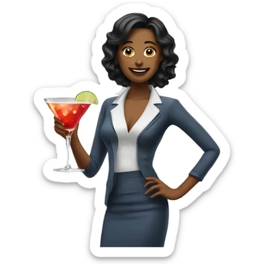 Cocktail hour girl funny sticker