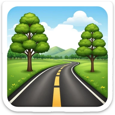scenic country road sticker