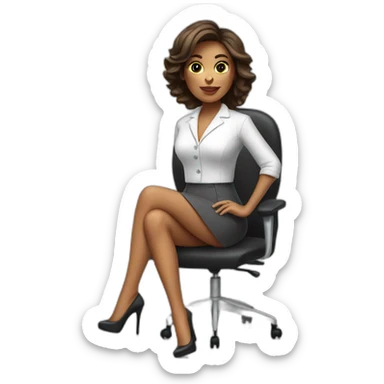 Business woman with short skirt and high heels sitting on chair sticker