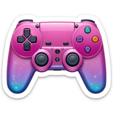 Pink ombre PlayStation console with glitter sticker