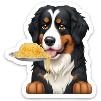 bernese mountain dog cooking spaghettis sticker