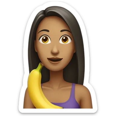 Profile of a Woman eating banana sticker