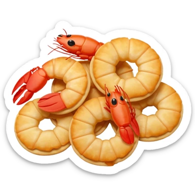 Shrimp cracker sticker