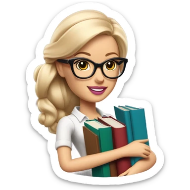Blonde librarian Barbie  sticker