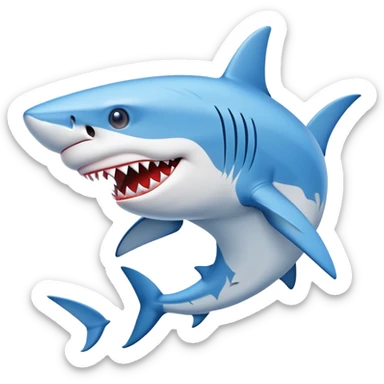 Shark with shoes jordan blue sticker