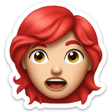 Angry princess red face sticker
