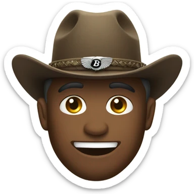 Bentley wearing cowboy hat sticker