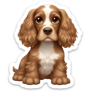 Brown English Cocker spaniel with light brown details, a girl  sticker