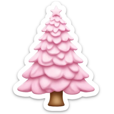 Pastel pink Christmas tree sticker