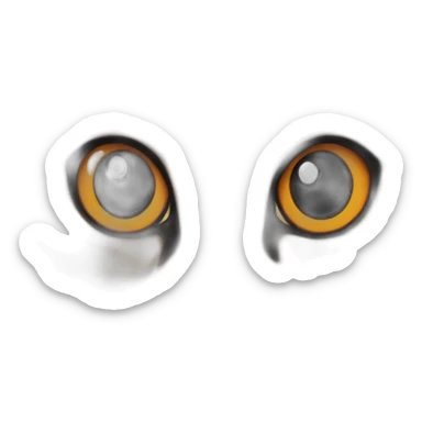 Carey cat mostly black orange dot in face sticker