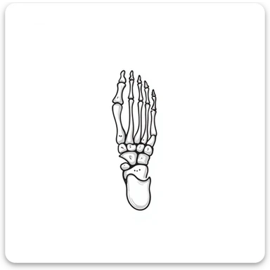 skeletal foot anatomy, foot bones structure, anatomical drawing of foot bones sticker