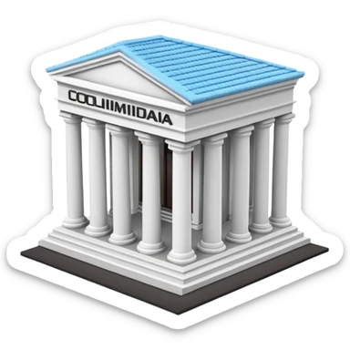 haz un emoji de un edificio griego en 3D, caricatura sticker