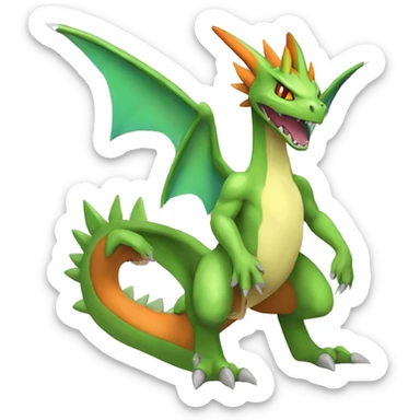 Anthro Cool Edgy Legendary Fakemon-Pokémon-Flygon-Charizard-Fantasy-Creature With Full Body Detailed High Quality sticker