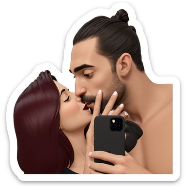 intimate selfie moment with kisses sticker