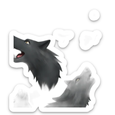 Black wolf howling  sticker