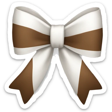 White and brown bow  sticker