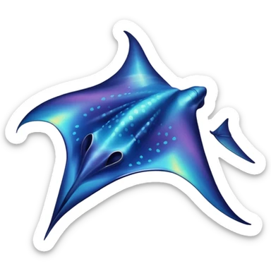 iridescent manta ray sticker