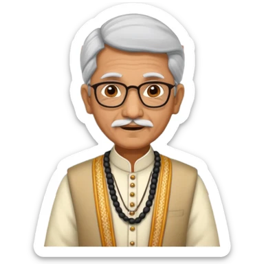 old indian male teacher in traditional attire sticker