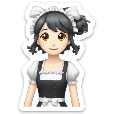 Maid anime girl sticker