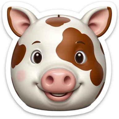 cow piggiebank sticker