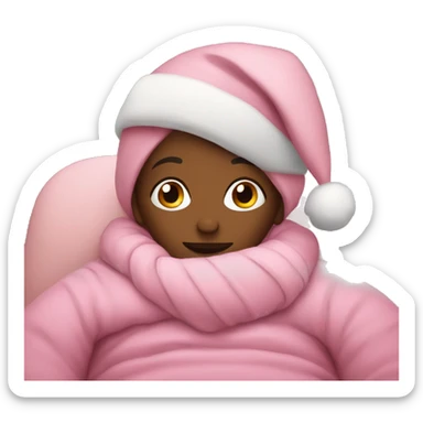 Cozy pink Christmas sticker