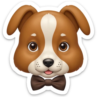 Dog with bow tie sticker