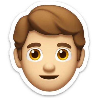 A guy with brown hair and eyes in a 3D 2000 mario games style sticker