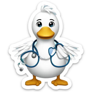 swan with surgical costume and stethoscope  sticker