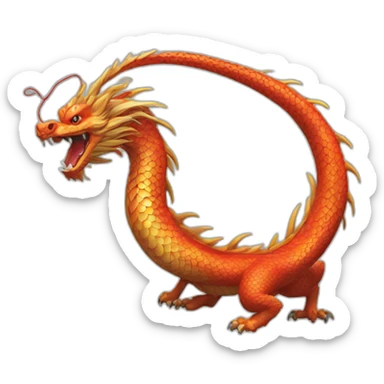 Chinese dragon'S tail sticker