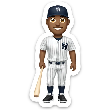 Hispanic man with jersey of the New York Yankees  sticker