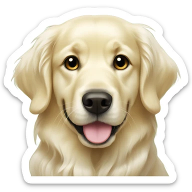 English cream golden retriever with olive green bow sticker