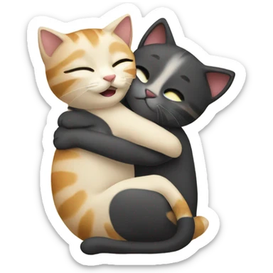 Cats hugging sticker