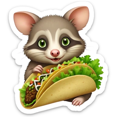 Possum with tacos  sticker
