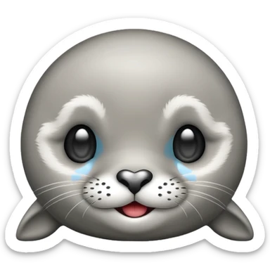 a seal with hearts in his eyes sticker