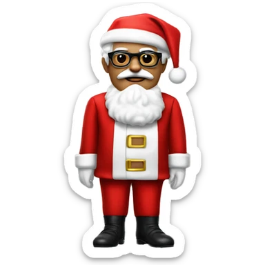 colonel sanders pimp wearing a red Santa suit with black boots and a red Santa hat sticker