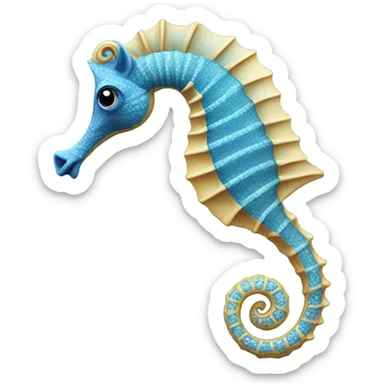 sea horse blue sticker