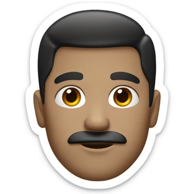 Whiteman with small mustache and side part black hair sticker