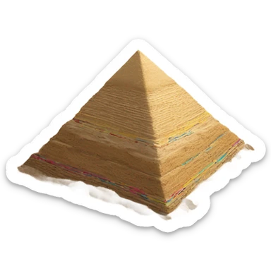 dig disk of Vinyl record into Egypt pyramid sticker