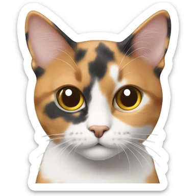 Calico cat with grey eyes￼ sticker
