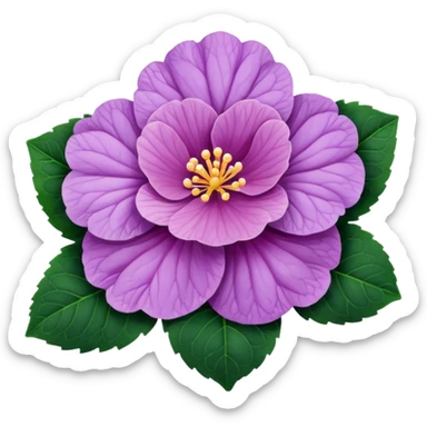 super realistic light purple begonia sticker